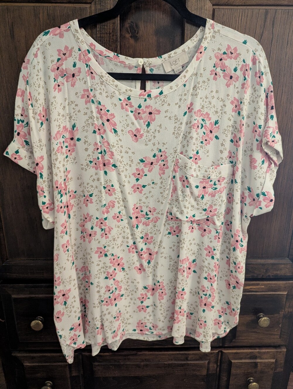 NWT LOFT Outlet Pink Floral Top